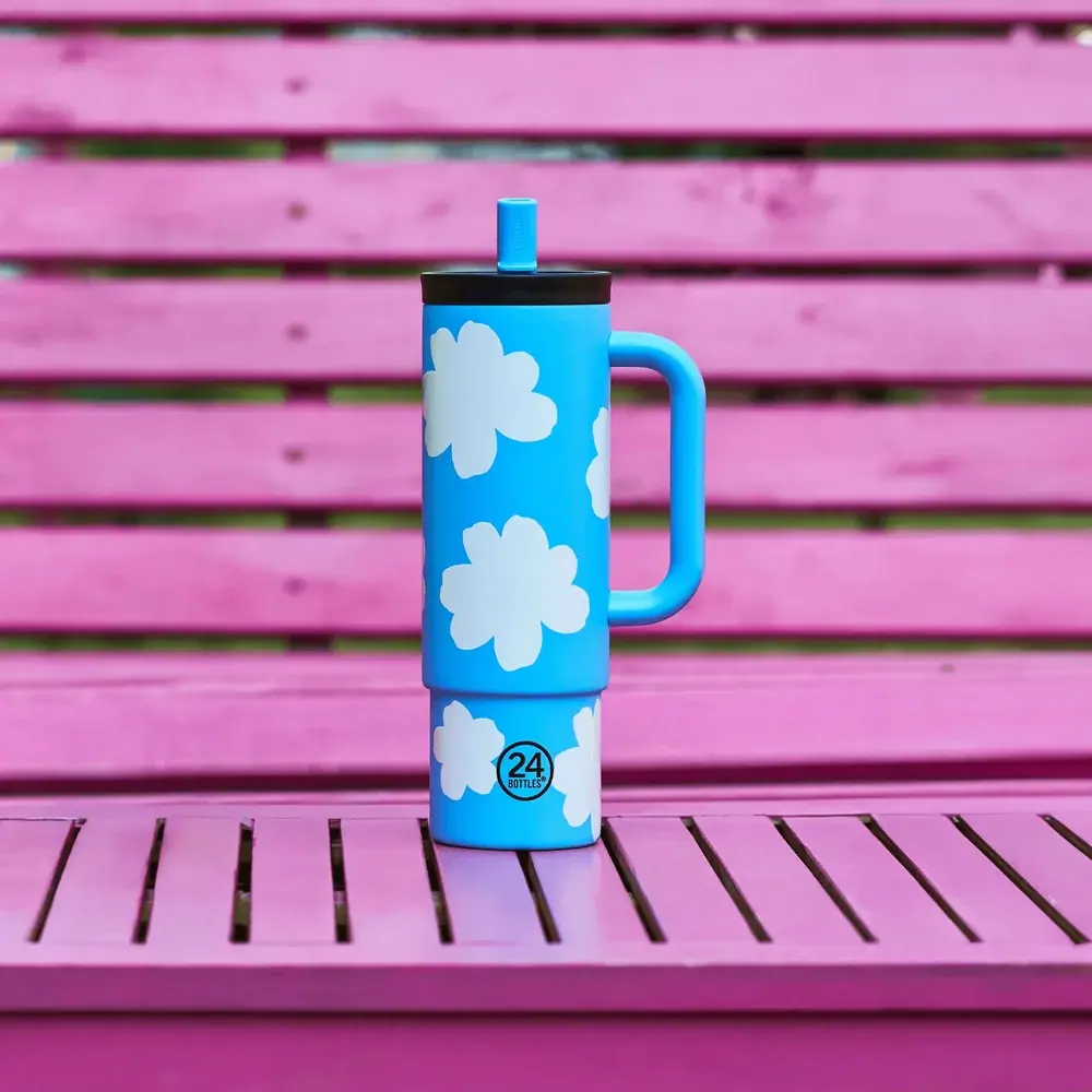 24 Bottles - Straw Cup Daydreaming Blue Pipetli Paslanmaz Çelik Termos 800ml