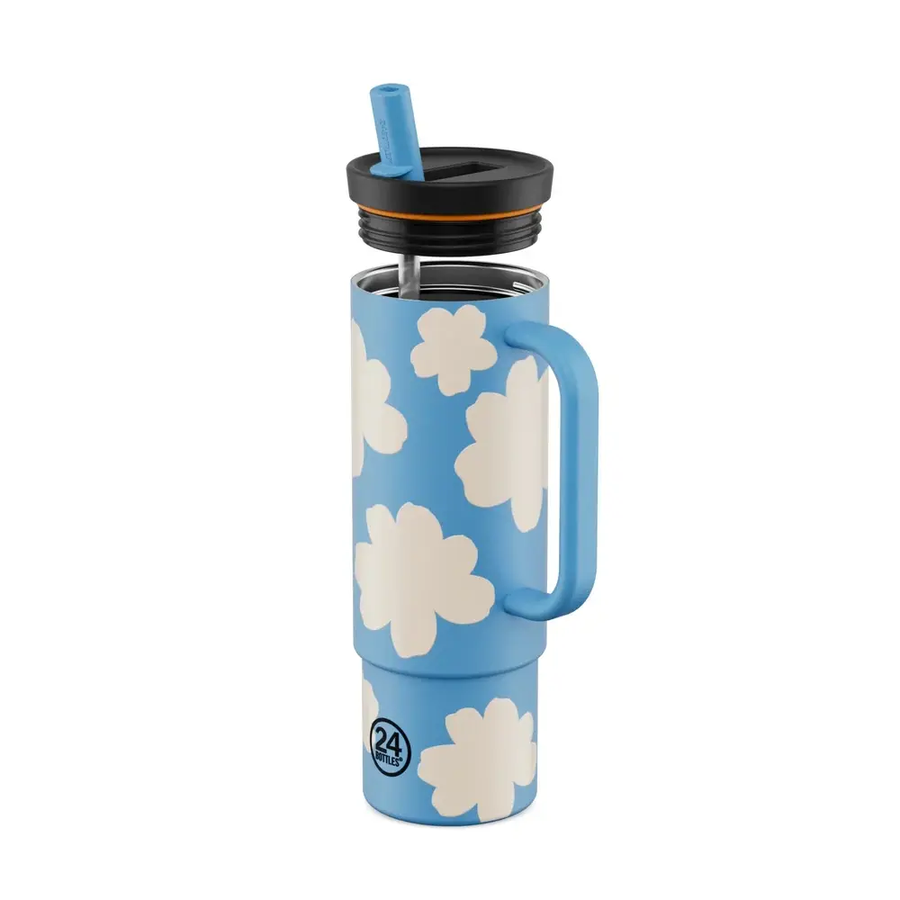 24 Bottles - Straw Cup Daydreaming Blue Pipetli Paslanmaz Çelik Termos 800ml