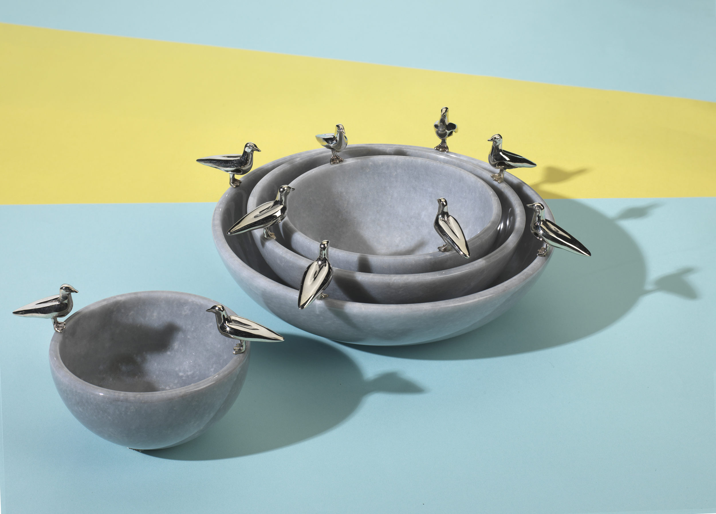 Urart Marble Bowl - White Bronze - 20cm