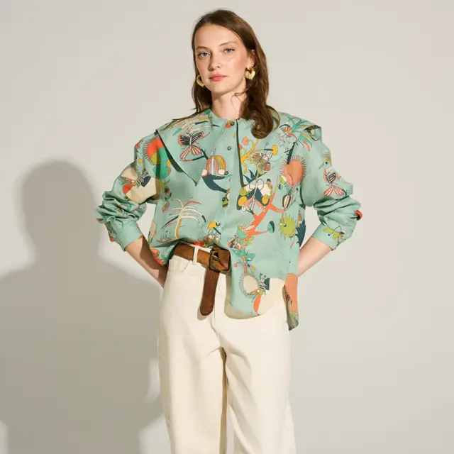 Linen Shirt - Creepy Crawly