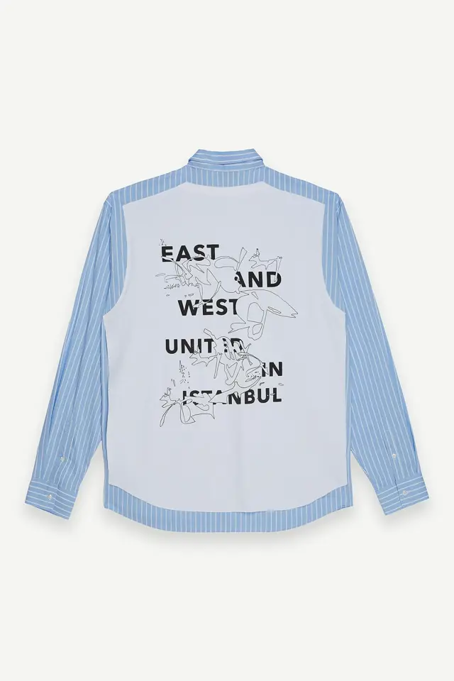 İstanbul Modern x Les Benjamins - Regular Fit Blue Shirt - 501