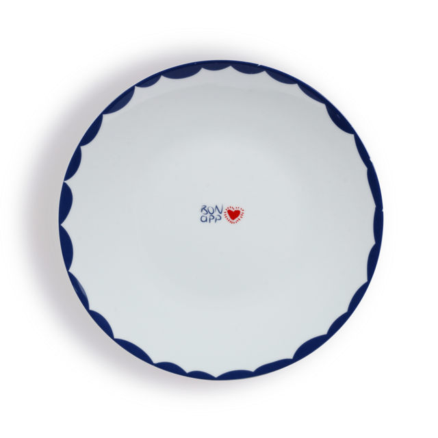 Fern&Co - Servis Tabağı - Bon App - Mavi