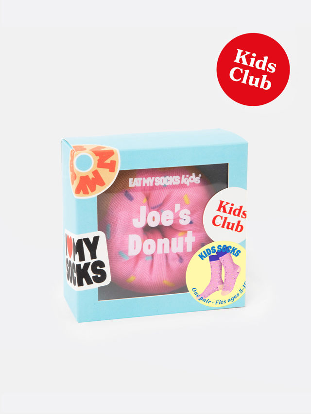 Eat My Socks - Kids Socks - Joe's Donut Pink - 5-10 Years