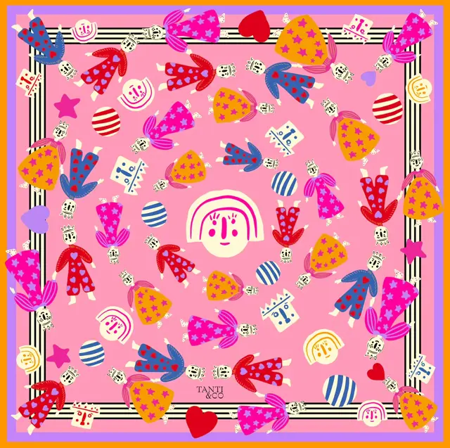 Tanti Cotton Scarf - Crown and Clowns