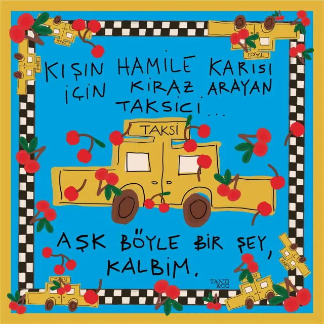 Tanti Silk Scarf - Mini Taxi (Turkish)