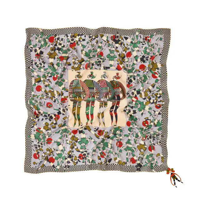 Rumisu - Silk Scarf - Blossoming Quartet - 105 x 105