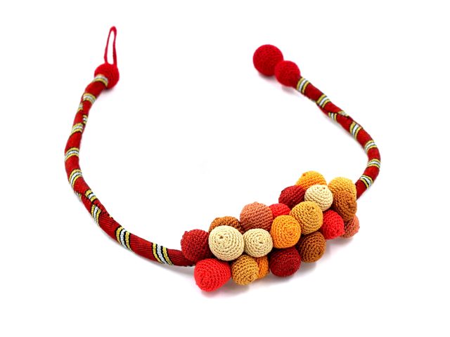 Soma - Crochet Beaded Necklace - Orange