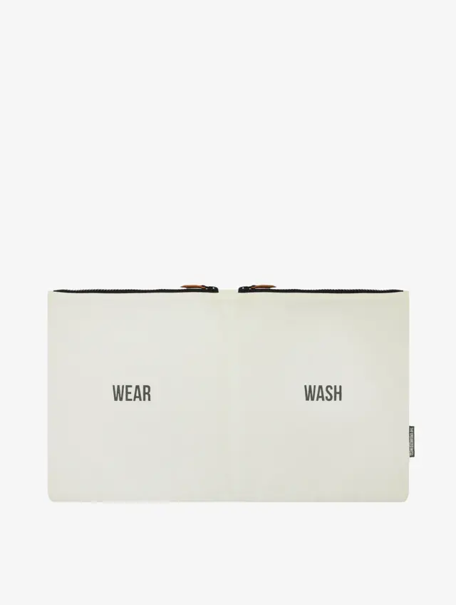 The Organized Mess -  Double Pouched Bag - Wear & Wash - Ecru