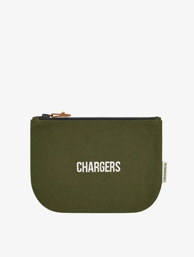 The Organized Mess - Chargers Zipped Pouch - Green