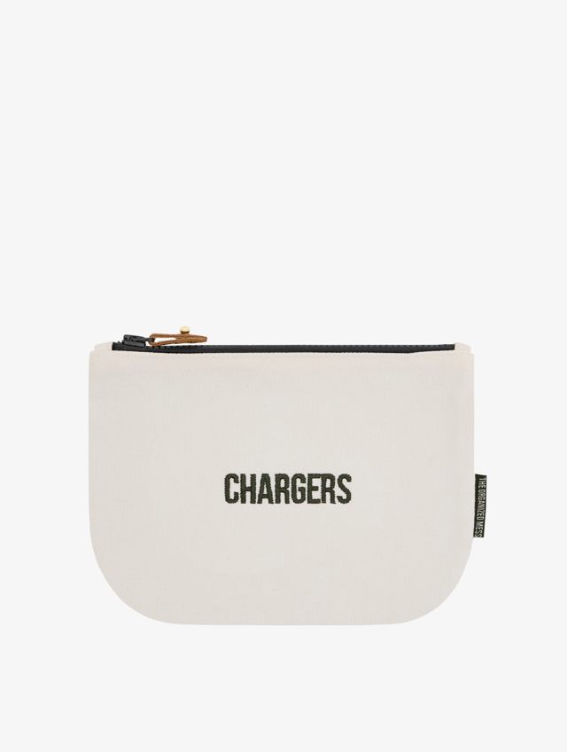 The Organized Mess - Chargers Zipped Pouch - Ecru
