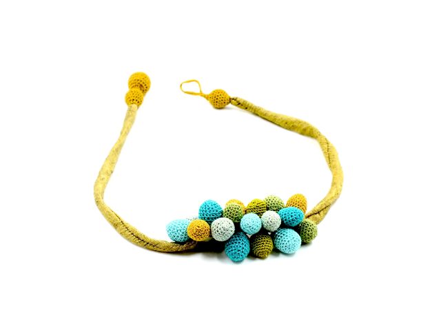 Soma - Crochet Beaded Necklace - Green