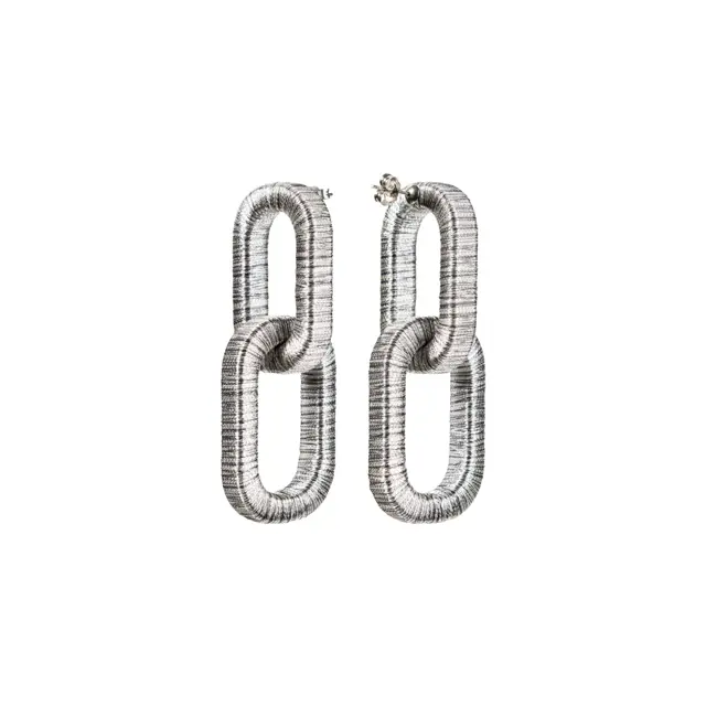 Serena Uziyel - Earrings - Two Chain Catena - Silver