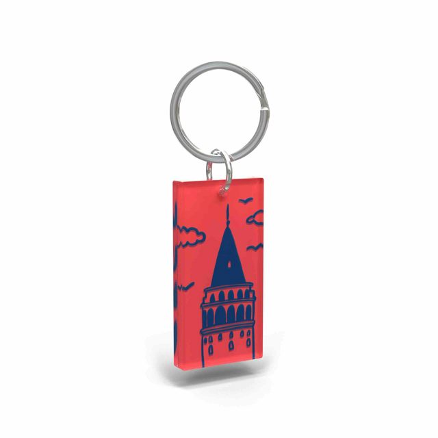 Take Me Home Keychain - Galata Tower - Red