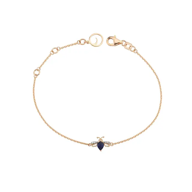 Bee Goddess - Queen Bee Lili Gold Diamond Sapphire Bracelet