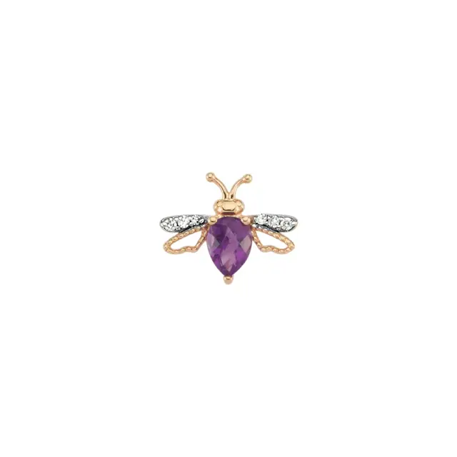 Bee Goddess - Queen Bee Lili Gold Amethyst Single Earring