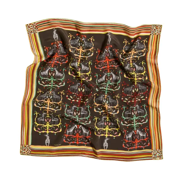 Rumisu - Silk Scarf - When Zebras Climb - 64 x 64 cm