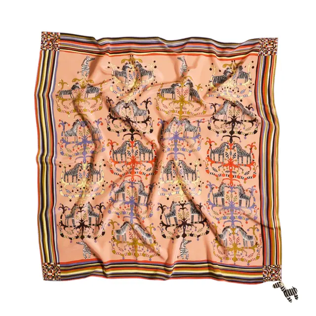 Rumisu - Silk Scarf - When Zebras Climb - 105 X 105 cm