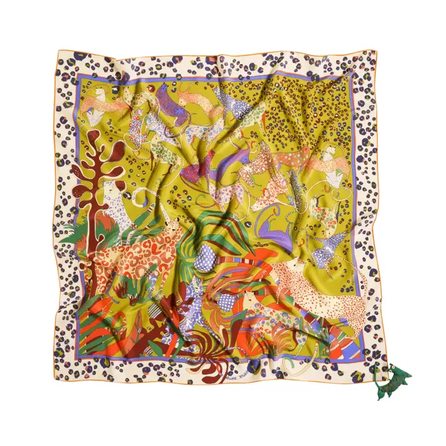 Rumisu - Silk Scarf - Wild Momentum - 105 X 105 cm