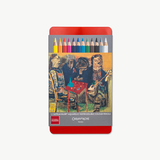 İM x Caran d'Ache - Aquarelle Set of 12 Colored Pencils - Bedri Rahmi Eyüpoğlu "Coffeehouse"