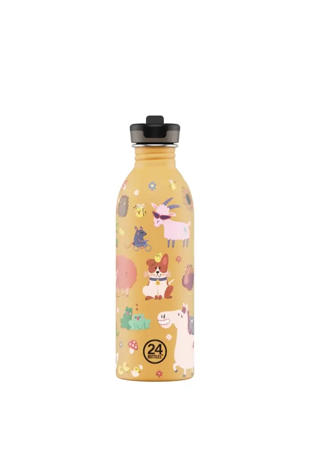 24 Bottles - Farm Friends Stainless Steel Kids' Water Bottle with Straw, 500ml