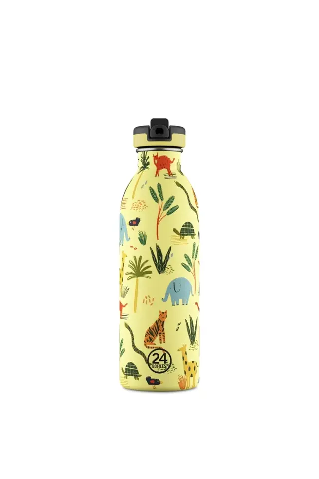24 Bottles - Jungle Friends Stainless Steel Kids' Water Bottle with Straw, 500ml