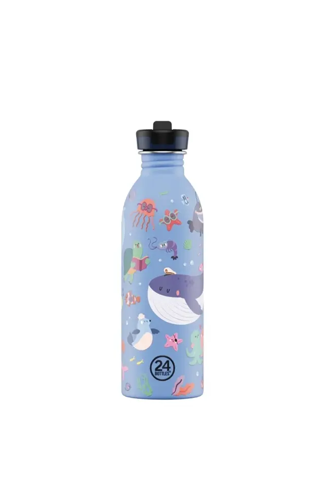 24 Bottles - Ocean Friends Stainless Steel Kids' Water Bottle with Straw, 500ml