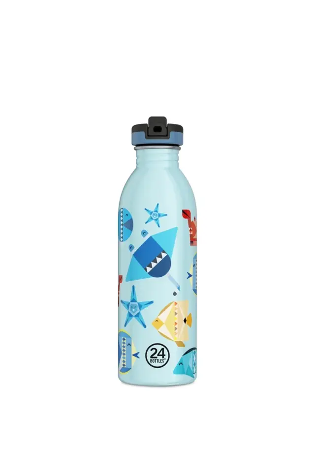 24 Bottles - Sea Friends Stainless Steel Kids' Water Bottle with Straw, 500ml