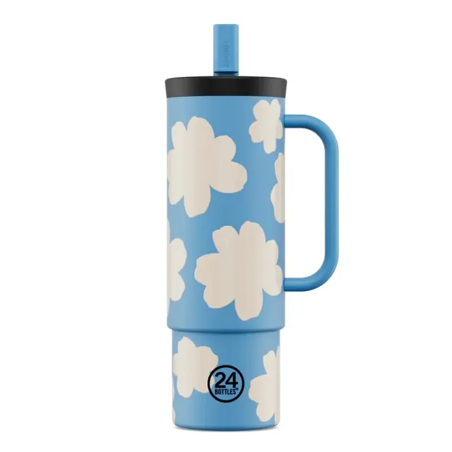 24 Bottles - Straw Cup Daydreaming Blue Stainless Steel Thermos 330ml