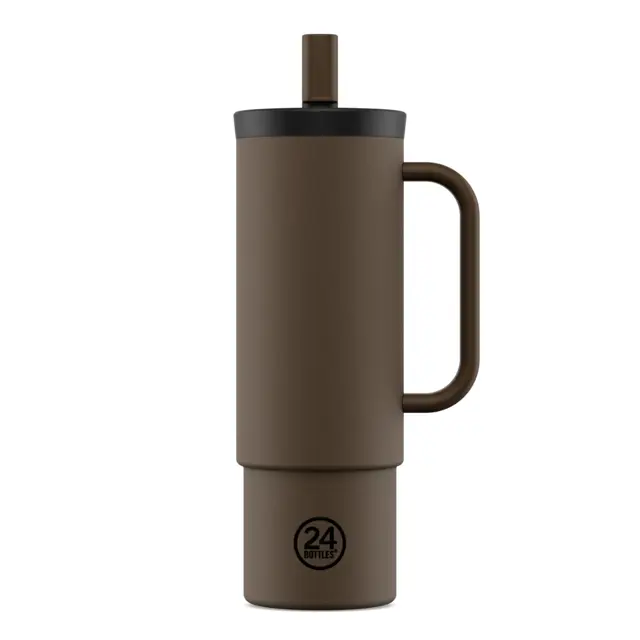 24 Bottles - Straw Cup Mocha Stainless Steel Thermos 330ml
