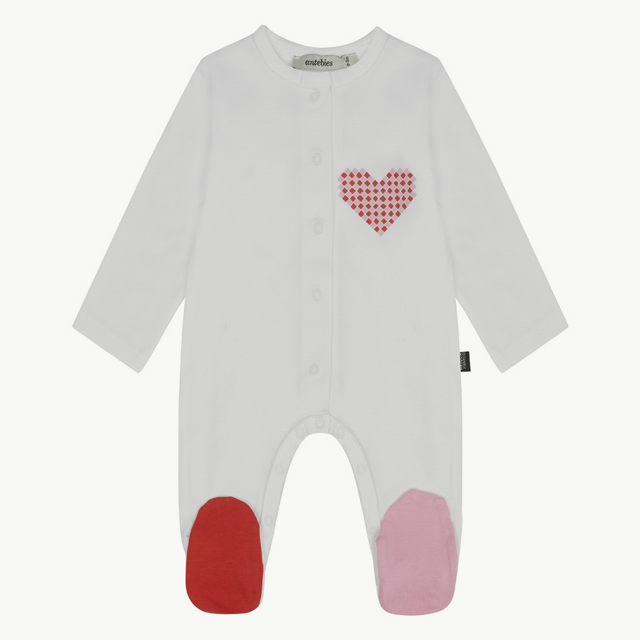 Istanbul Modern Overalls - White ''Pink&Red Heart''