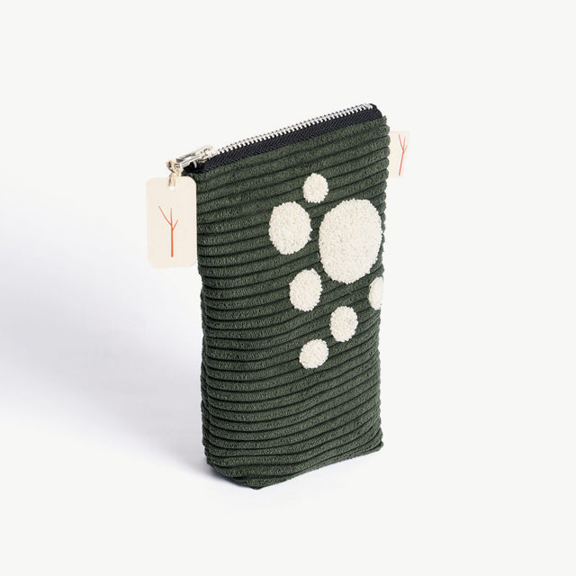 Vertical Corduroy Pencil Case - 