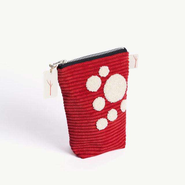 Vertical Corduroy Pencil Case - 