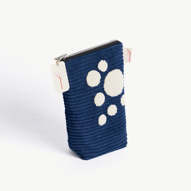 Vertical Corduroy Pencil Case - 