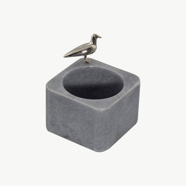 Marble Paper Clip Holder - White Bronze