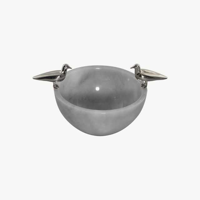Marble Bowl - White Bronze - 12cm