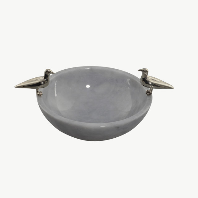 Marble Bowl - White Bronze - 16cm